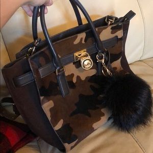 Michael Kors calf hairCamo Hamilton Traveler LARGE